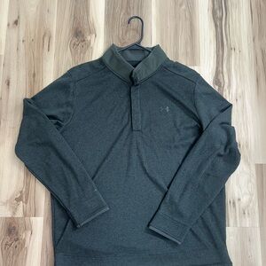 Under Armour Men's Dark Green Long Sleeve Snap Polo / Quarter Zip